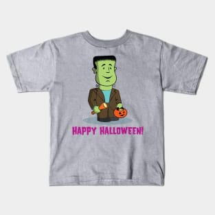 Cute Kid's - The Boo Crew - Cartoon Monsters - Trick or Treat Frankie Kids T-Shirt